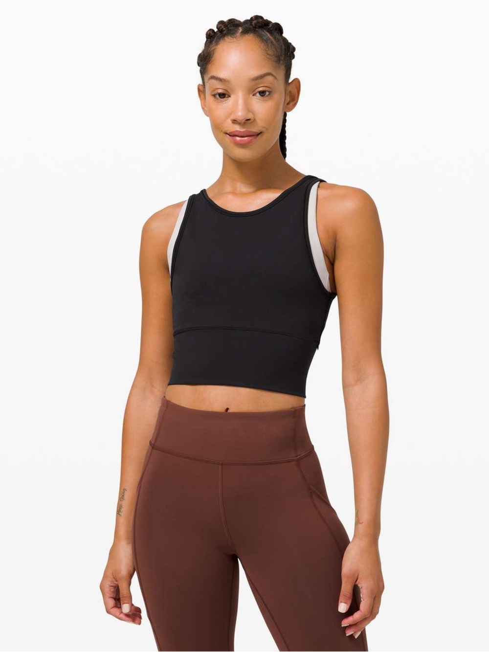 lululemon Power Pivot Reversible Black Crop Sports Tank (sz 8)